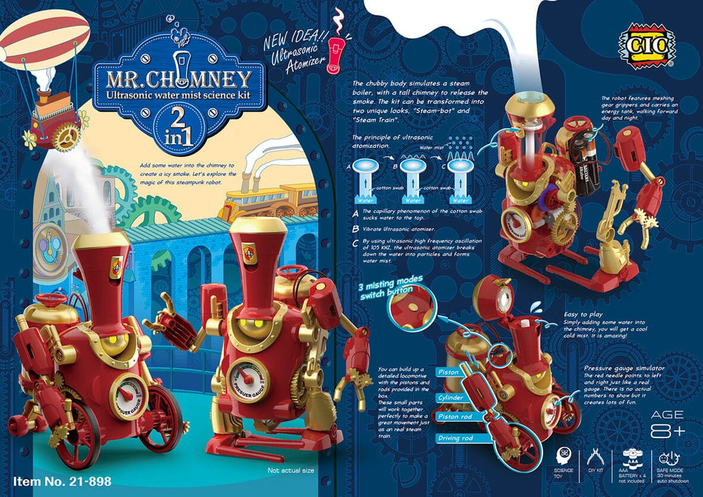 Mr. Chimney 2 in 1 Ultrasonic Water Mist Science Kit steam cic