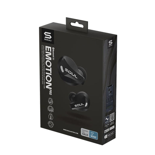 Soul Emotion Pro Black Active Noise Cancelling True Wireless Bluetooth Earphones audio soul