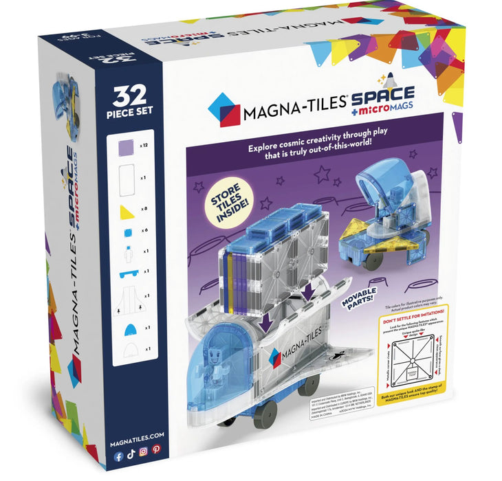 Magna-Tiles Space 32 Piece Set Micromags Micromags
