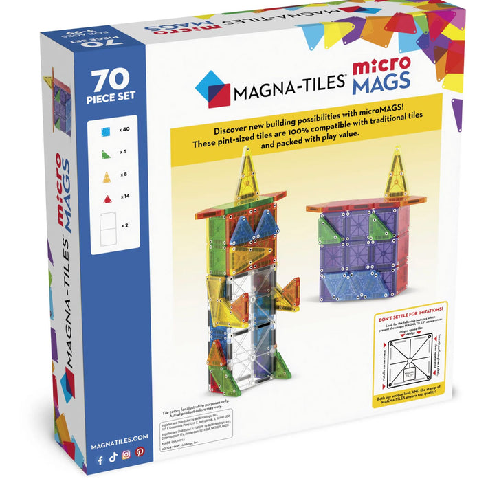 Magna-Tiles Combo - 70 Pieces Micromags Micromags