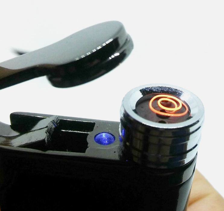 Noir Black Rechargeable Flameless Windproof USB Cigarette Lighter Lighter noir