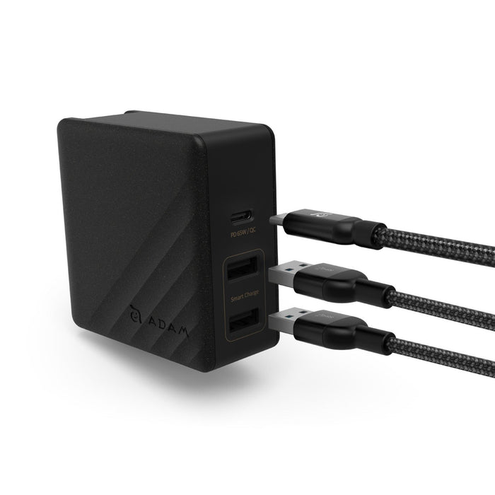 Adam Elements Omnia P7 Wall Charger with USB-C & USB-A 12 month warranty applies Adam Elements Black