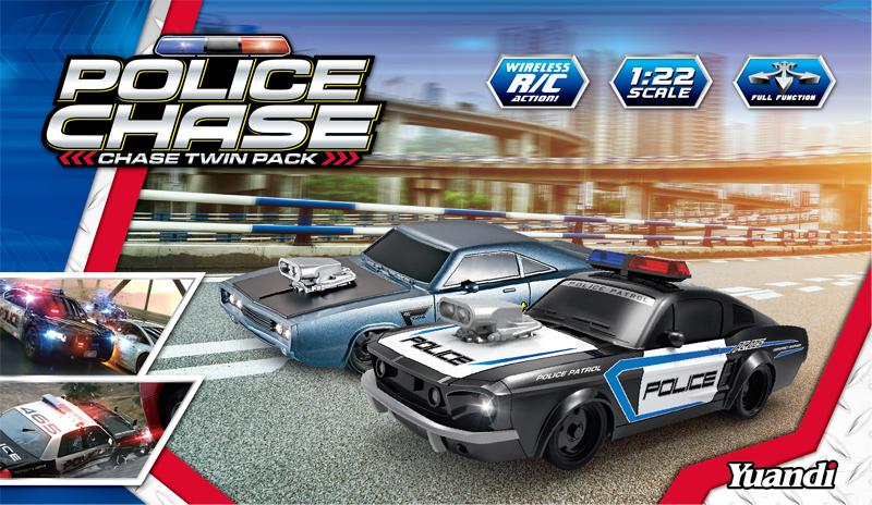 Police Chase RC Cars (Twin Car Pack) 3 month warranty applies Tech Outlet