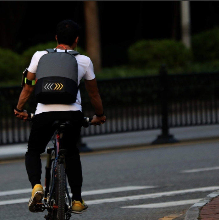 Cycling Backpack with LED Lighting indicators - Grey 12 month warranty applies Tech Outlet