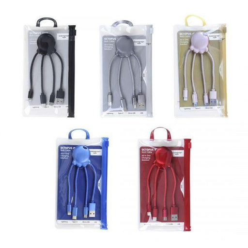 Xoopar Metallic Octopus : All-in-One USB Charging Cable to fit all phone types 12 month warranty applies Xoopar
