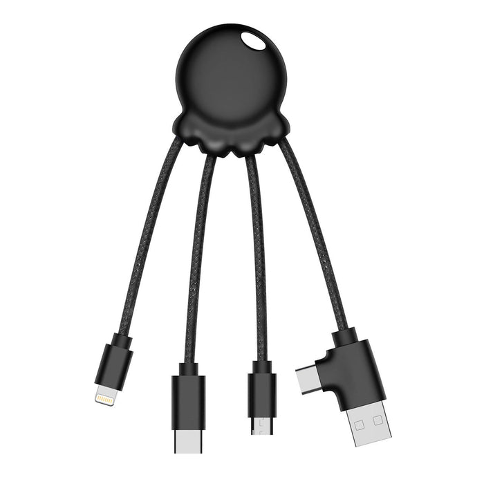 Xoopar Metallic Octopus : All-in-One USB Charging Cable to fit all phone types 12 month warranty applies Xoopar Metallic Black