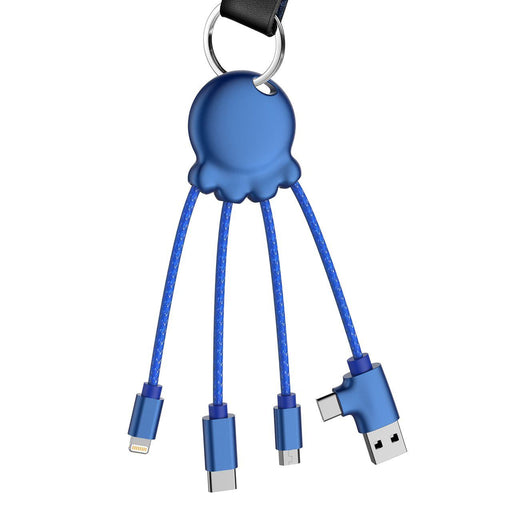 Xoopar Metallic Octopus : All-in-One USB Charging Cable to fit all phone types 12 month warranty applies Xoopar Metallic Blue