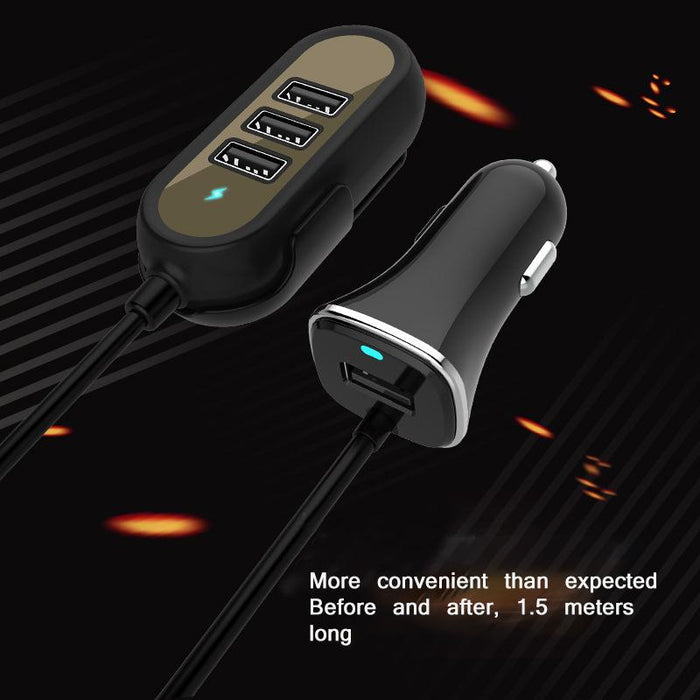 4 Port USB 12V Car Charger - Black 12 month warranty applies Tech Outlet