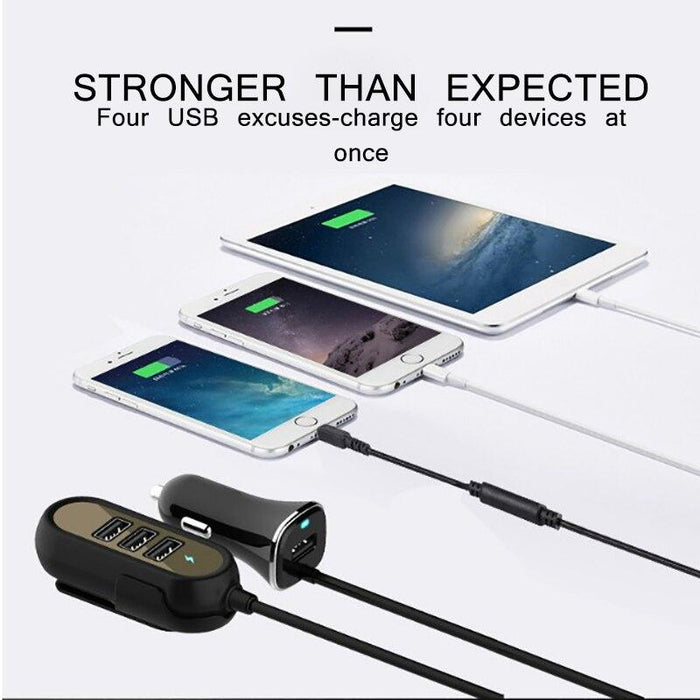 4 Port USB 12V Car Charger - Black 12 month warranty applies Tech Outlet
