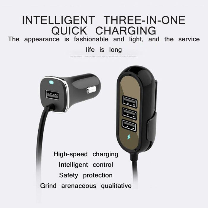 4 Port USB 12V Car Charger - Black 12 month warranty applies Tech Outlet