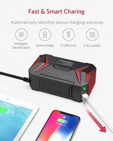 Quality 300W Pure Sine Wave 12V Portable Power Inverter 12 month warranty applies Tech Outlet