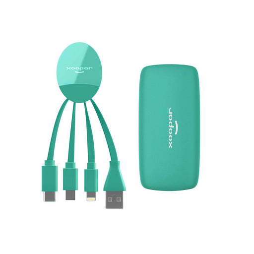 Xoopar Weekender Power Pack : Multi phone Charging cable & Power bank - select your colour! 6 month warranty applies Xoopar Mint