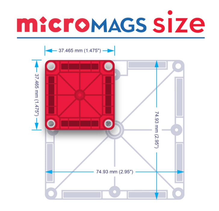 Magna-Tiles Combo 46 Piece Set Micromags Micromags 