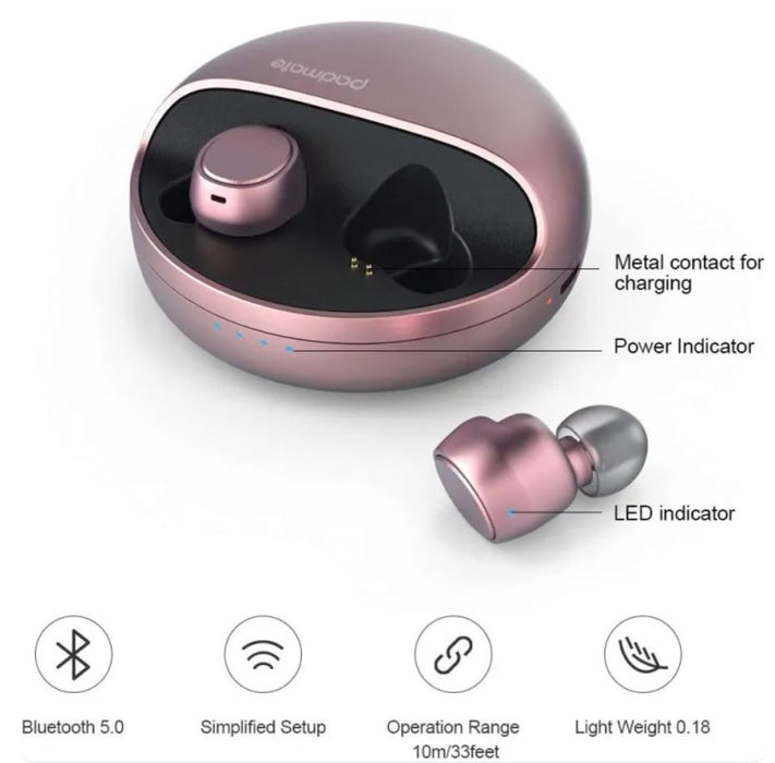 Padmate X12 True Wireless In-Ear Headphones PINK EARBUDS PAMU 