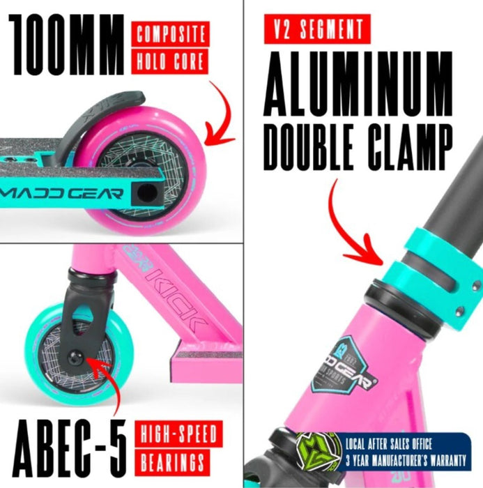 Madd Gear Kick Pro-X Scooter - Pink / Teal Scooter Madd Gear 