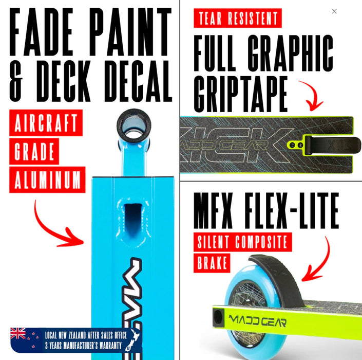 Madd Gear Kick Pro-X Scooter - Blue / Green Scooter Madd Gear 