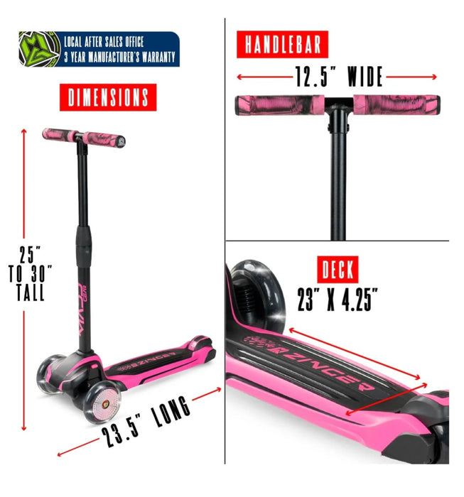 Madd Gear Zinger 3 Wheeled Scooter - Pink Scooter Madd Gear 