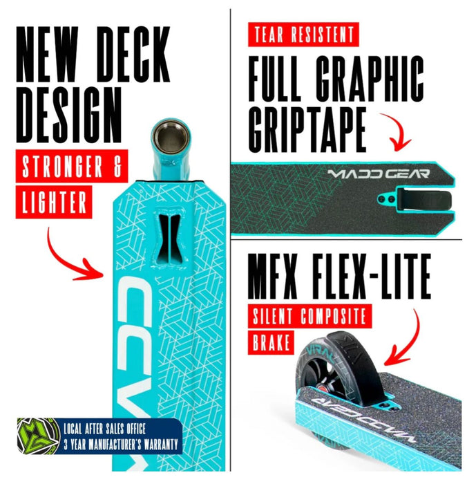 Madd Gear Viral PURGE Scooter - Aqua Scooter Madd Gear 