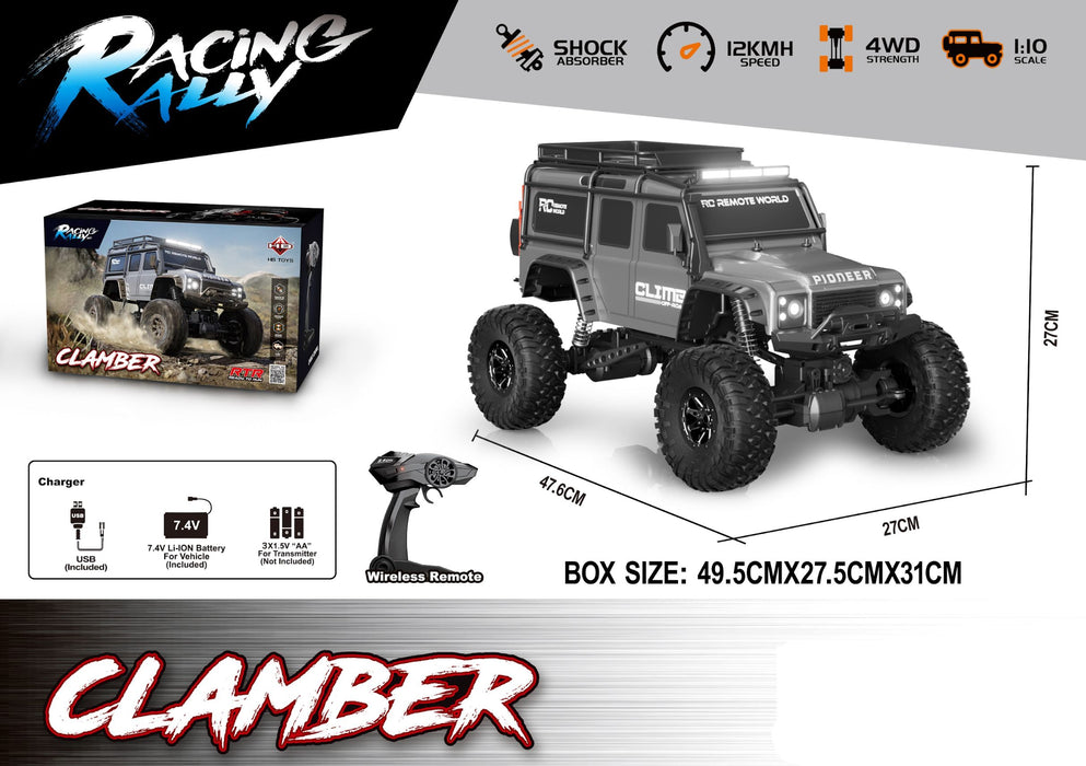 Racing Rally 1:10 Remote Control Clamber Truck Toy Cars RACING RALLY 