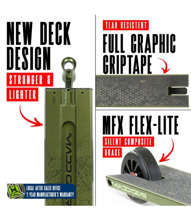 MADD GEAR ORIGIN 550 SCOOTER OLIVE FATIGUE Scooter Madd Gear 