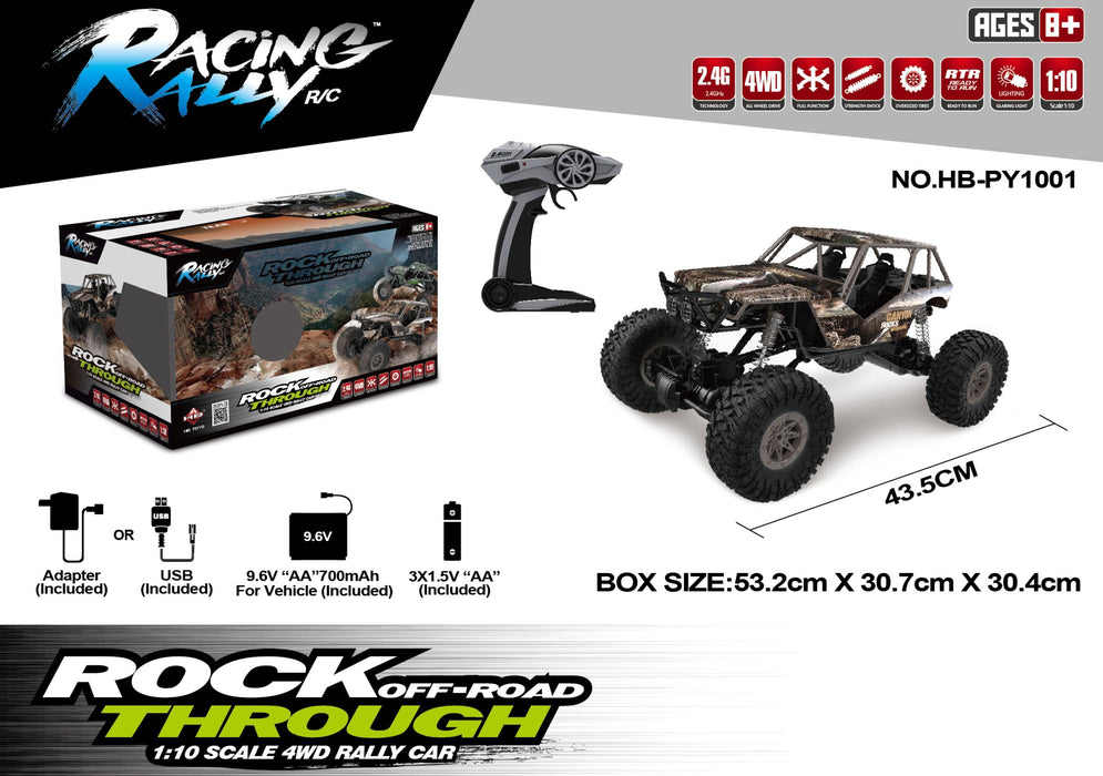 Racing Rally 1:10 Remote Control Rock Crawler Off Roader Toy Cars RACING RALLY 