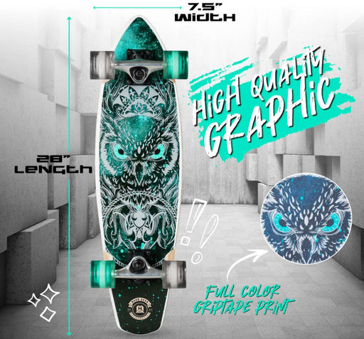 MADD GEAR 28" CRUISER BOARD OWL Skateboard Madd Gear 