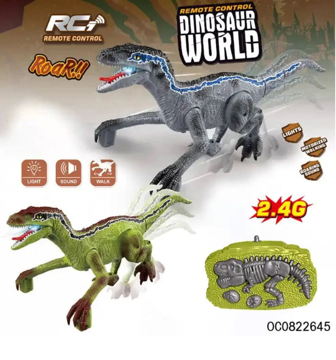 RC Dinosaur - Grey & Blue game Toy 