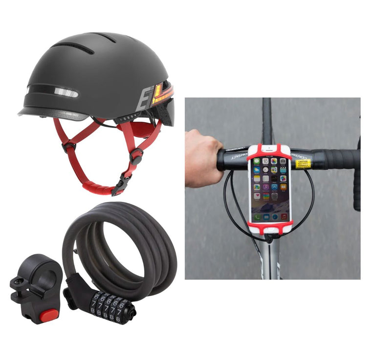Cycling Bundle - Helmet + Segway Lock + Phone Holder Livall Medium 