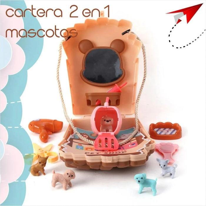 2 in 1 Pet Shop and Girls Bag game Toy 