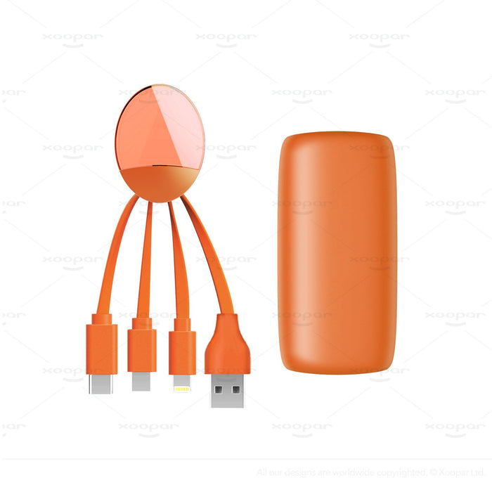 Xoopar Weekender Power Pack : Multi phone Charging cable & Power bank - select your colour! 6 month warranty applies Xoopar Orange 