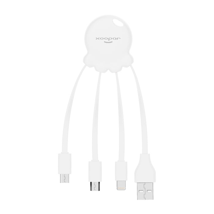 Xoopar Octopus : All-in-One USB Charging Cable to fit all phone types 12 month warranty applies Xoopar Matte White 