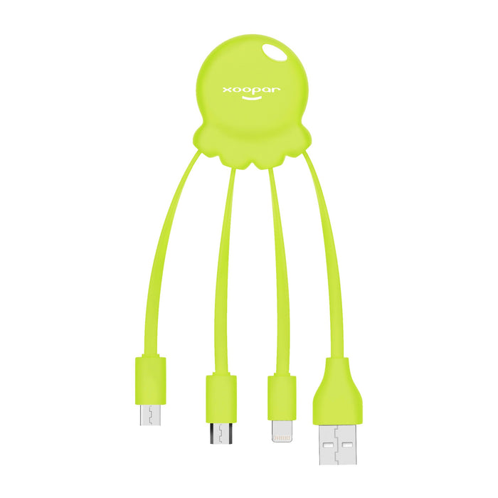 Xoopar Octopus : All-in-One USB Charging Cable to fit all phone types 12 month warranty applies Xoopar Matte Lime 