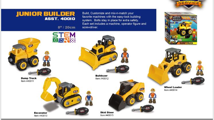 MACHINE MAKER Junior Builder 8"/20cm Individual Vehicles : Build it yourself STEAM Toy 3 month warranty applies Nikko 